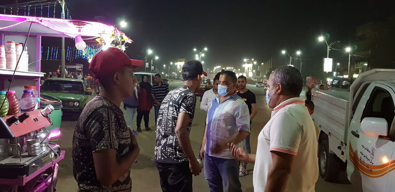 إزالة إشغالات من ميدان حارث وكورنيش النيل بمدينة بني سويف