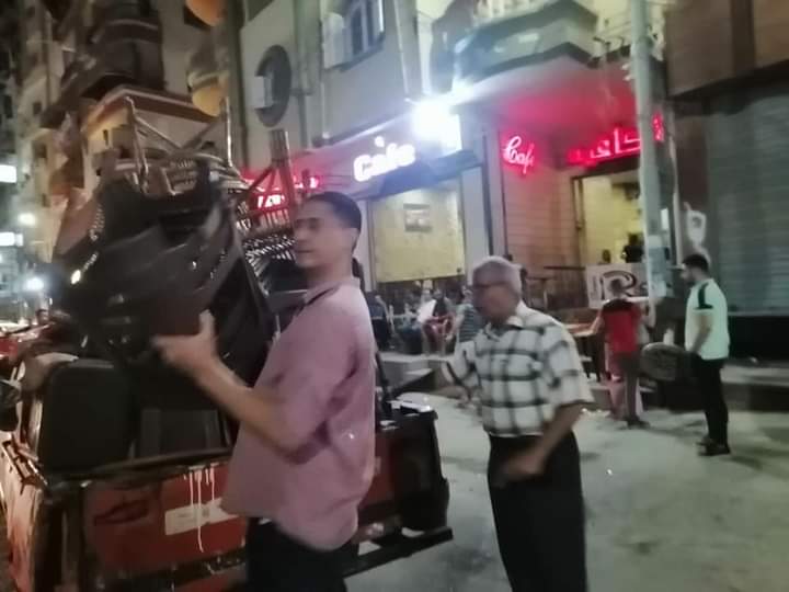  حملات ليلية لرفع الاشغالات وتعديات الباعة الجائلين بشوارع المنصورة