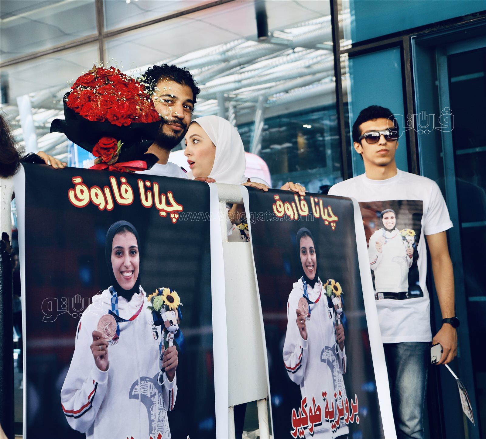 لحظة وصول جيانا فاروق إلى مطار القاهرة  (2)