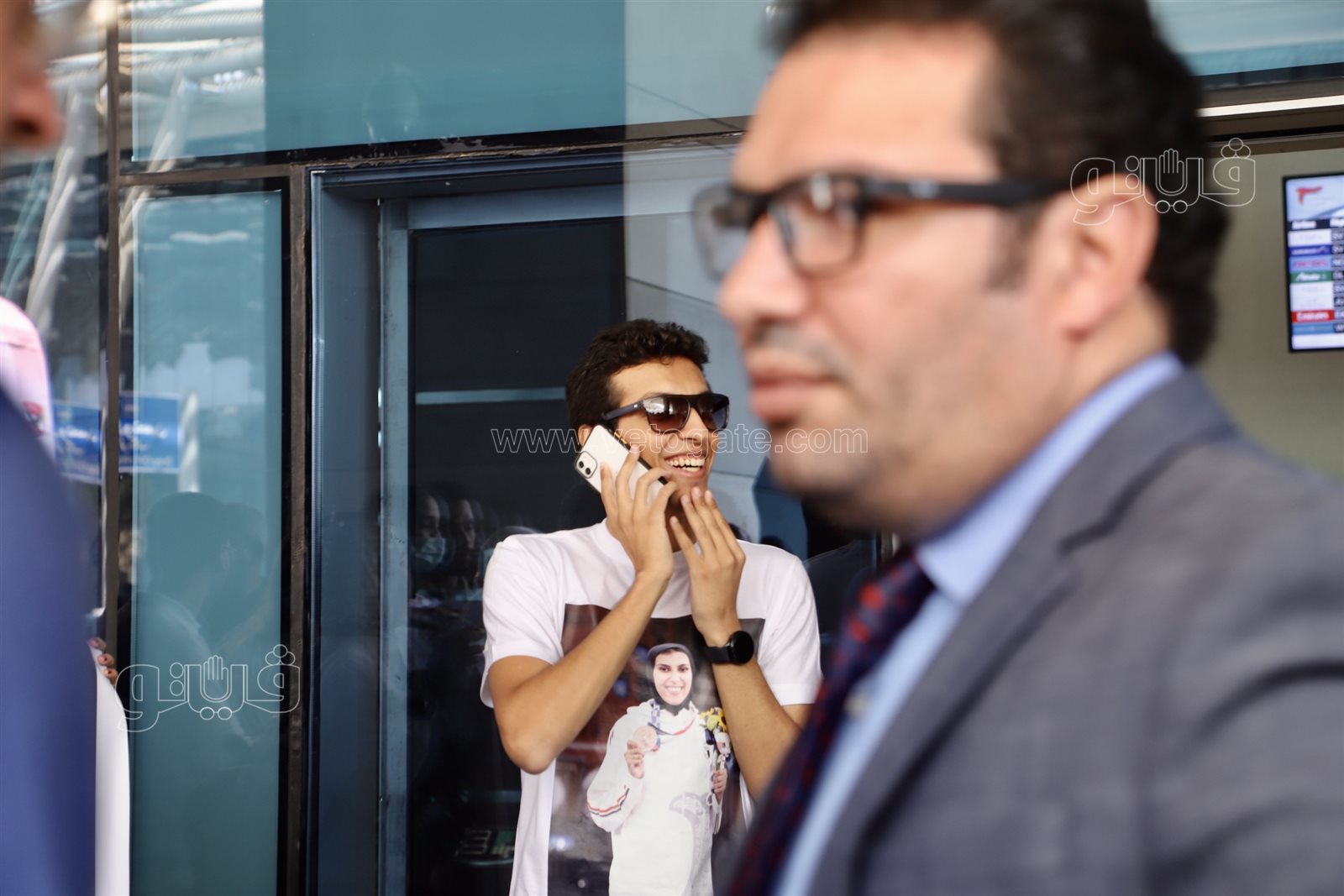 لحظة وصول جيانا فاروق إلى مطار القاهرة  (3)