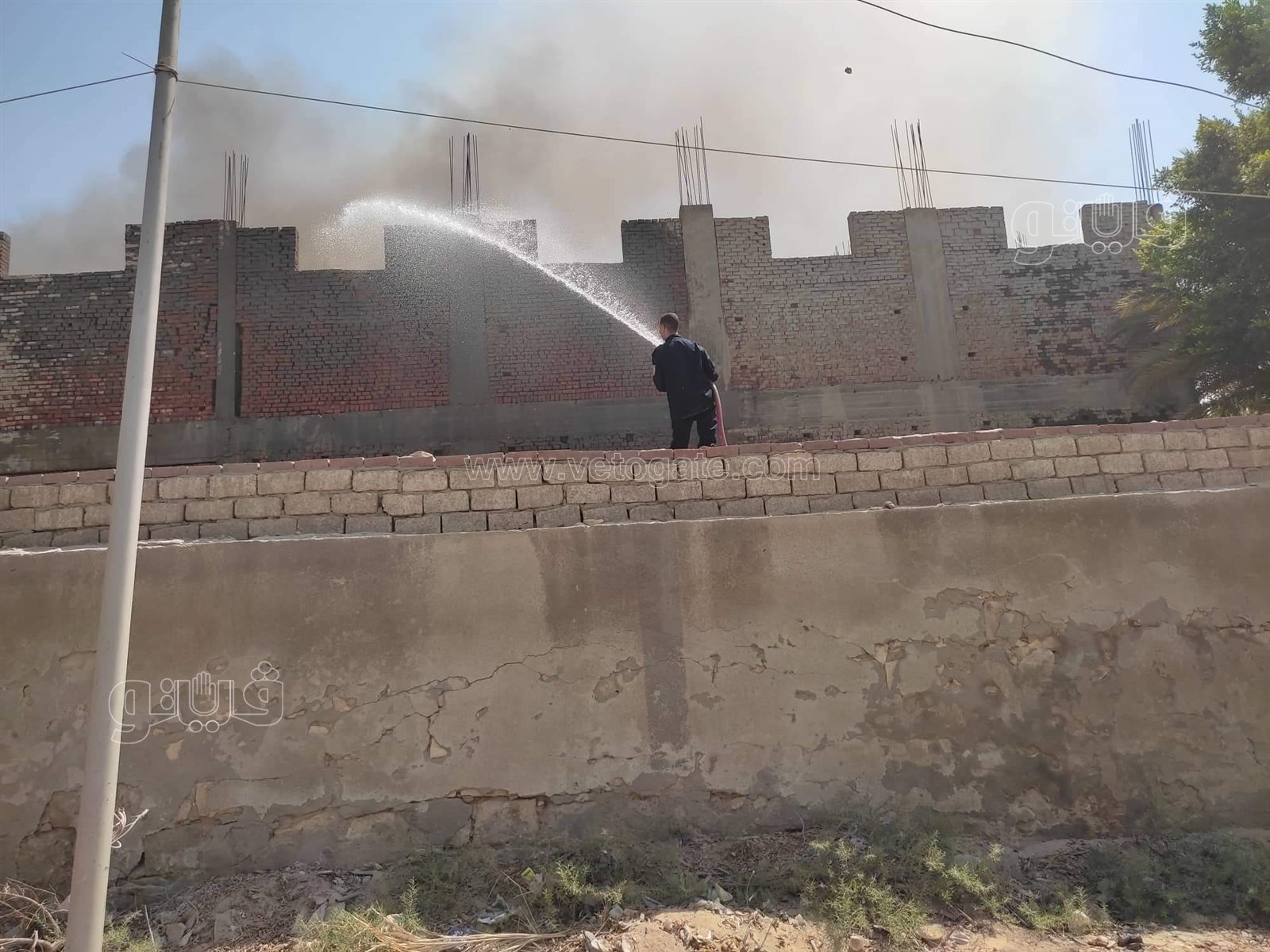 حريق مصنع قطن بحلوان (2)