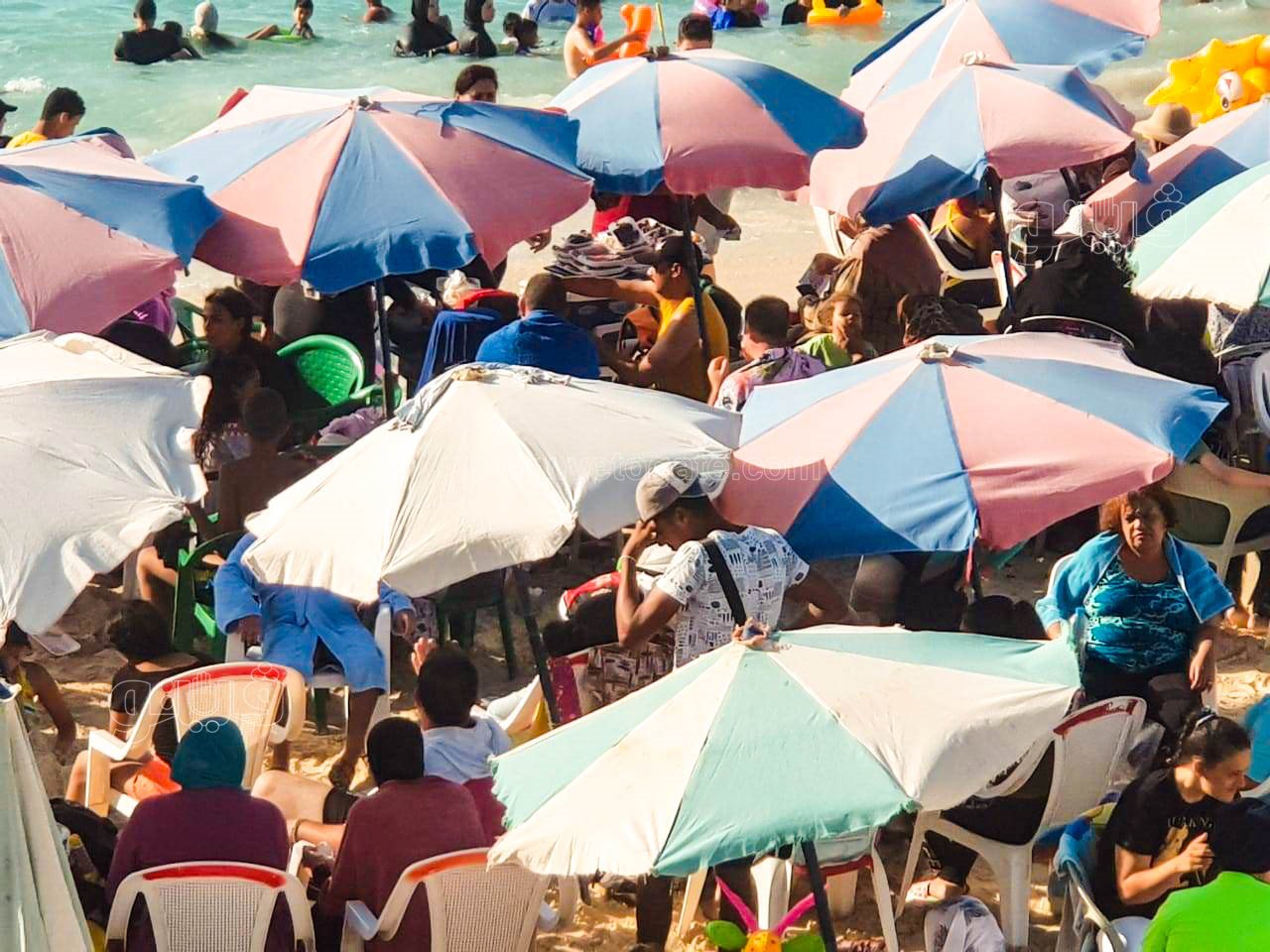 إقبال كبير على شاطئ مطروح العام-6