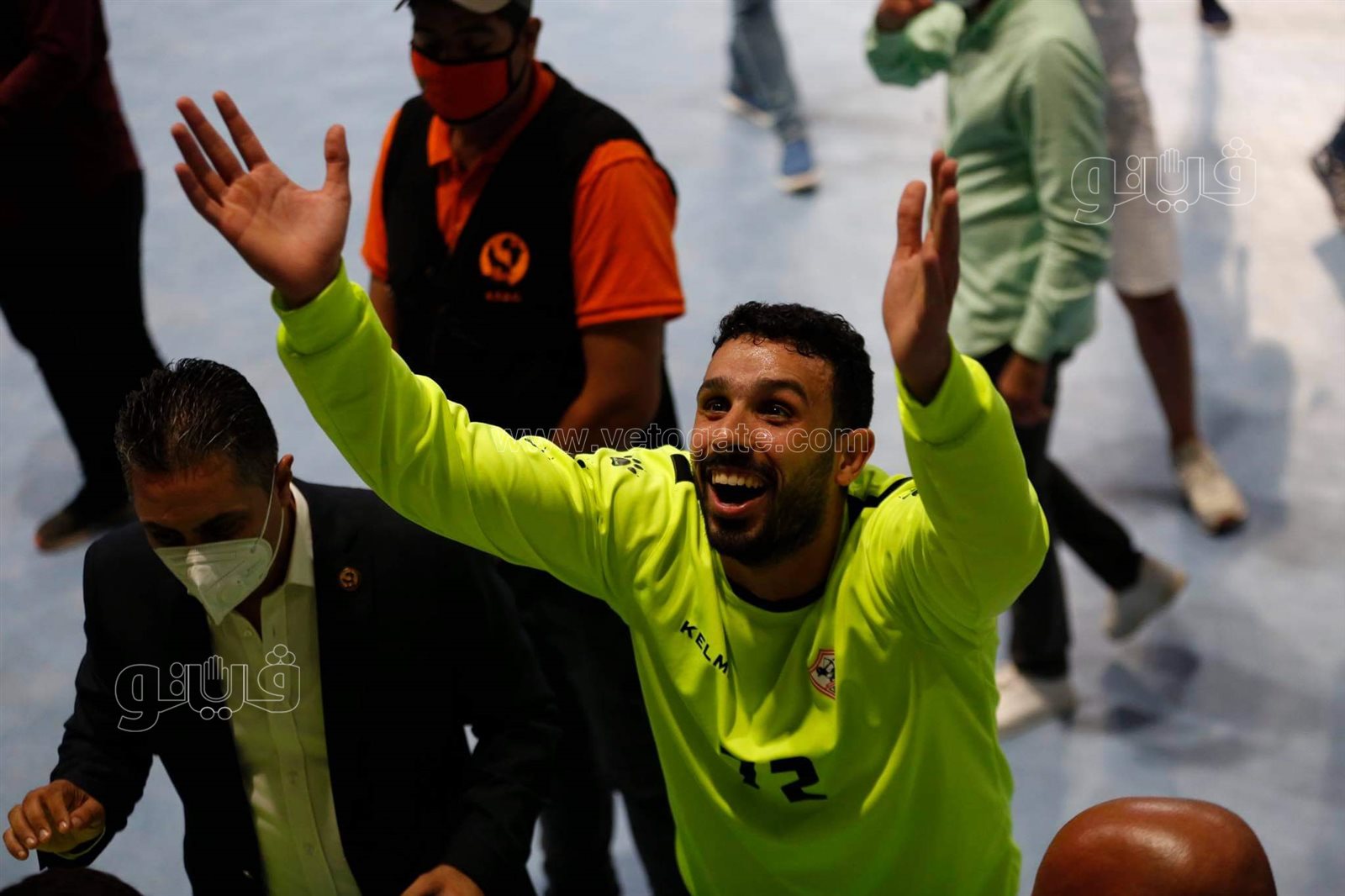 احتفال فريق الزمالك لكرة اليد بكأس السوبر الأفريقي