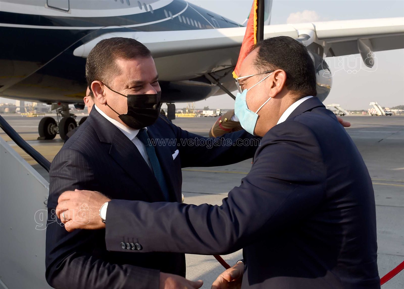 مدبولي يستقبل رئيس حكومة الوحدة الوطنية الليبية بمطار القاهرة  (1)