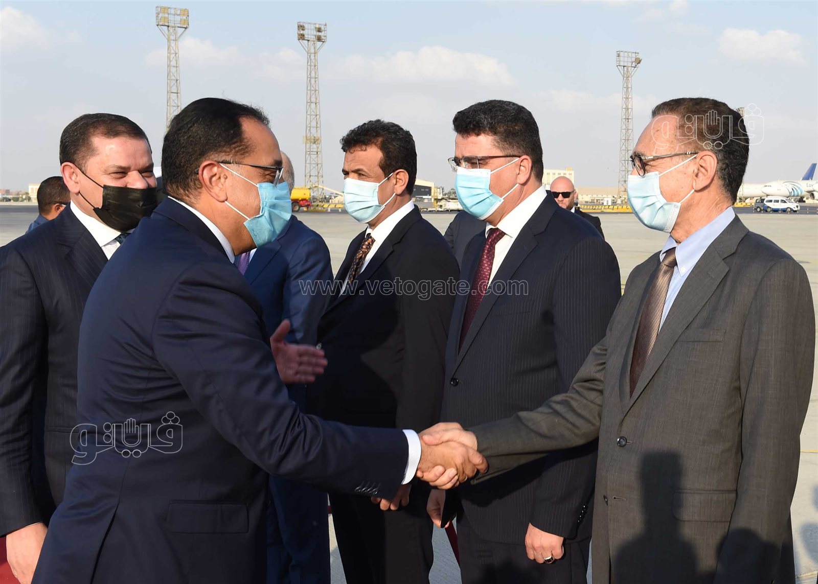 مدبولي يستقبل رئيس حكومة الوحدة الوطنية الليبية بمطار القاهرة  (12)