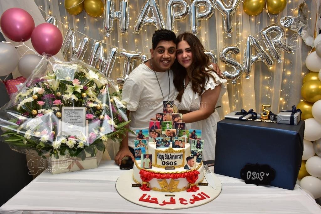 زوجة أوس أوس تحتفل بعيد زواجهما الخامس (9)