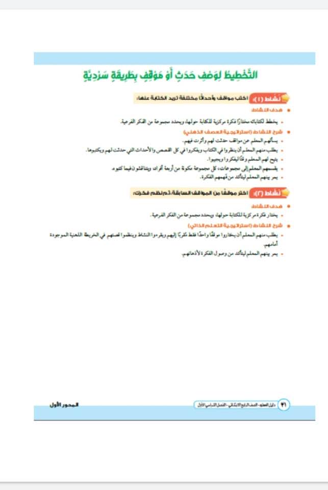 دليل المعلم في اللغة العربية للصف الرابع الابتدائي (15)