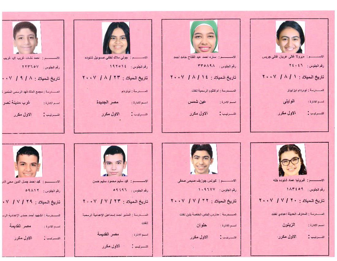 بالأسماء أوائل الشهادة الإعدادية 2023 بالقاهرة ،فيتو (31)