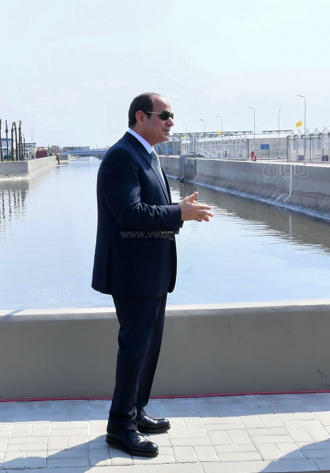 الرئيس عبد الفتاح السيسي يفتتح أكبر محطة معالجة مياه مصرف ببحر البقر (2)