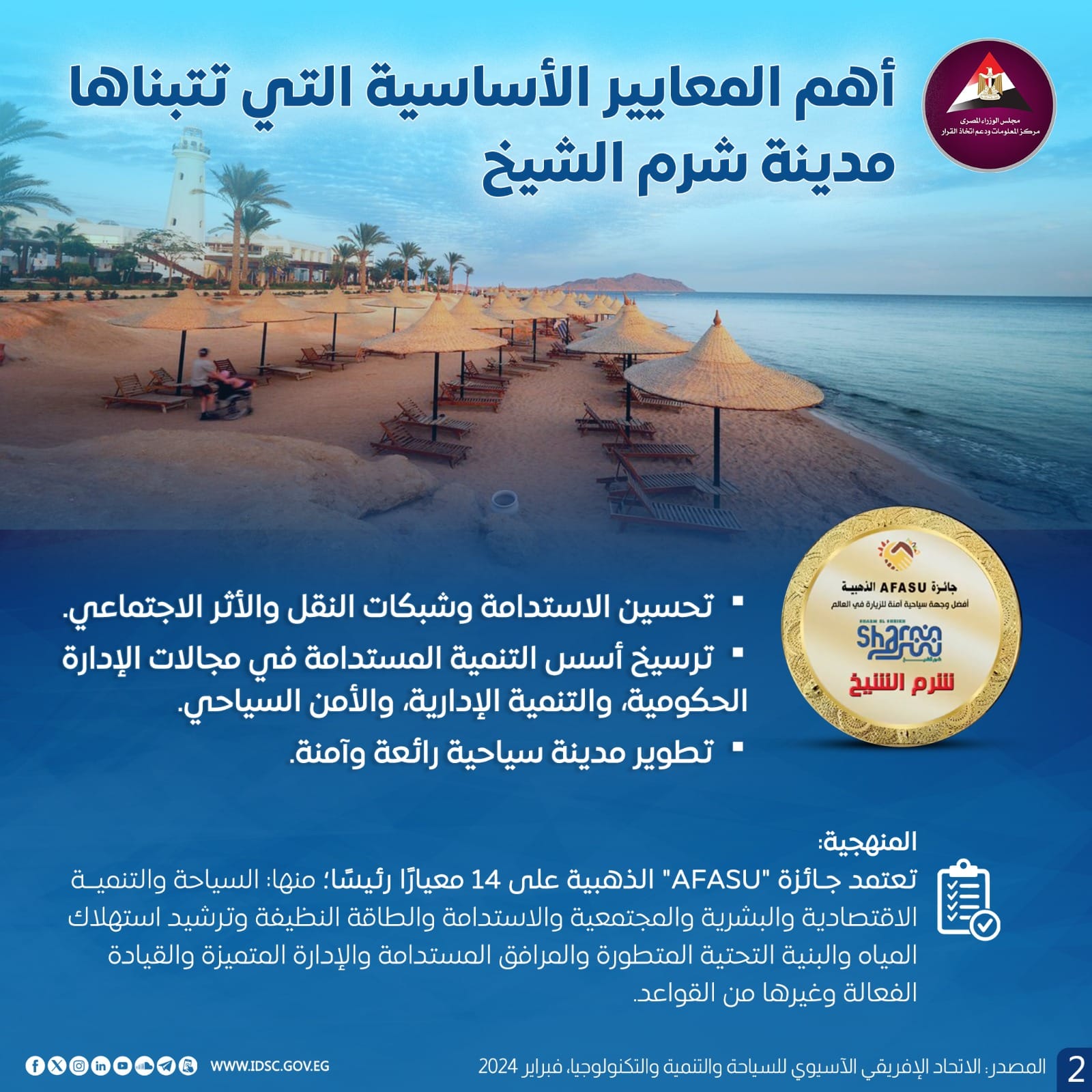 شرم الشيخ تفوز بجائزة أفضل مقصد سياحي آمن على مستوى العالم (إنفوجراف)