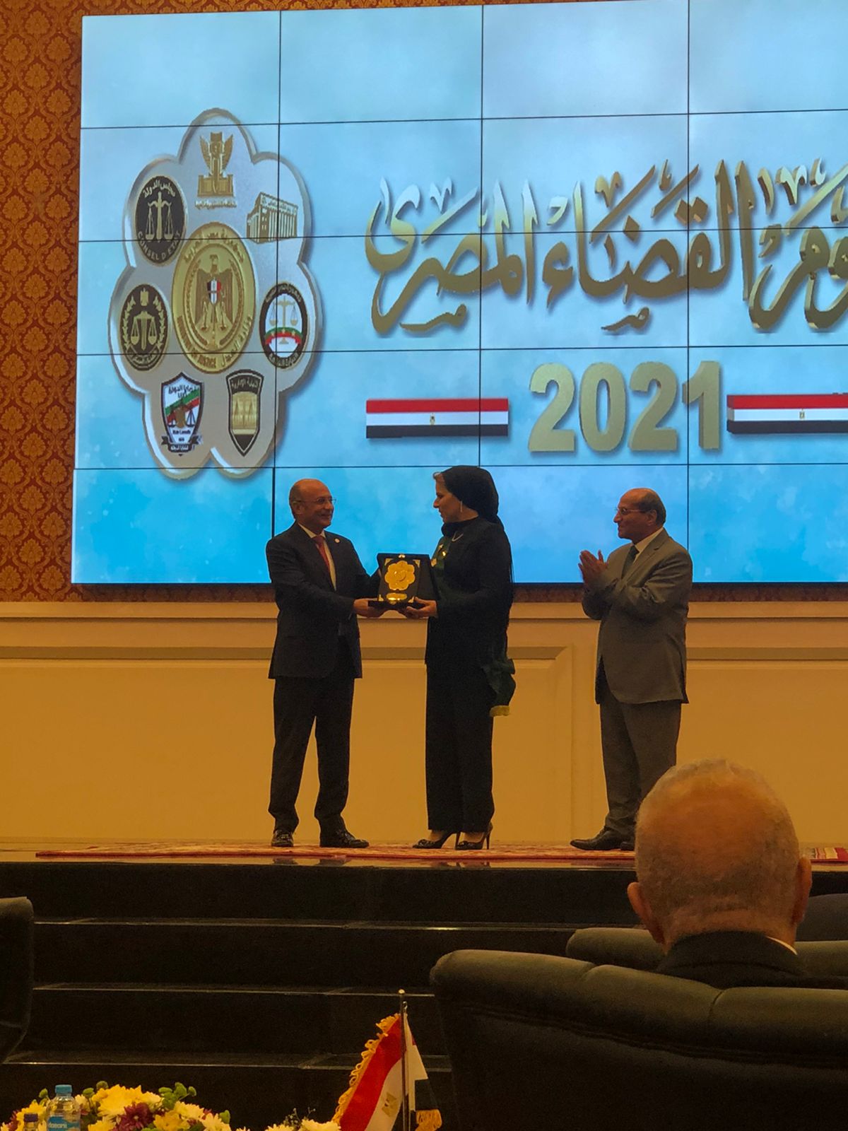 وزير العدل يكرم المستشارة سالي الصعيدي