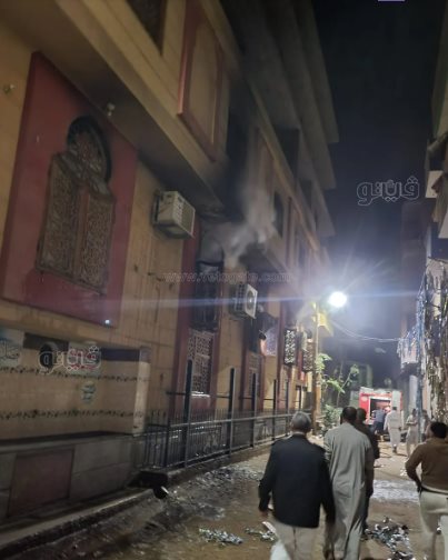 حريق هائل داخل مسجد بالمنوفية قبل أذان الفجر (2)