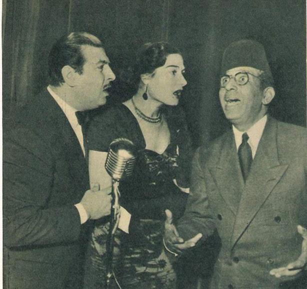 ليلى فوزى مع عزيز عثمان وانور وجدى 