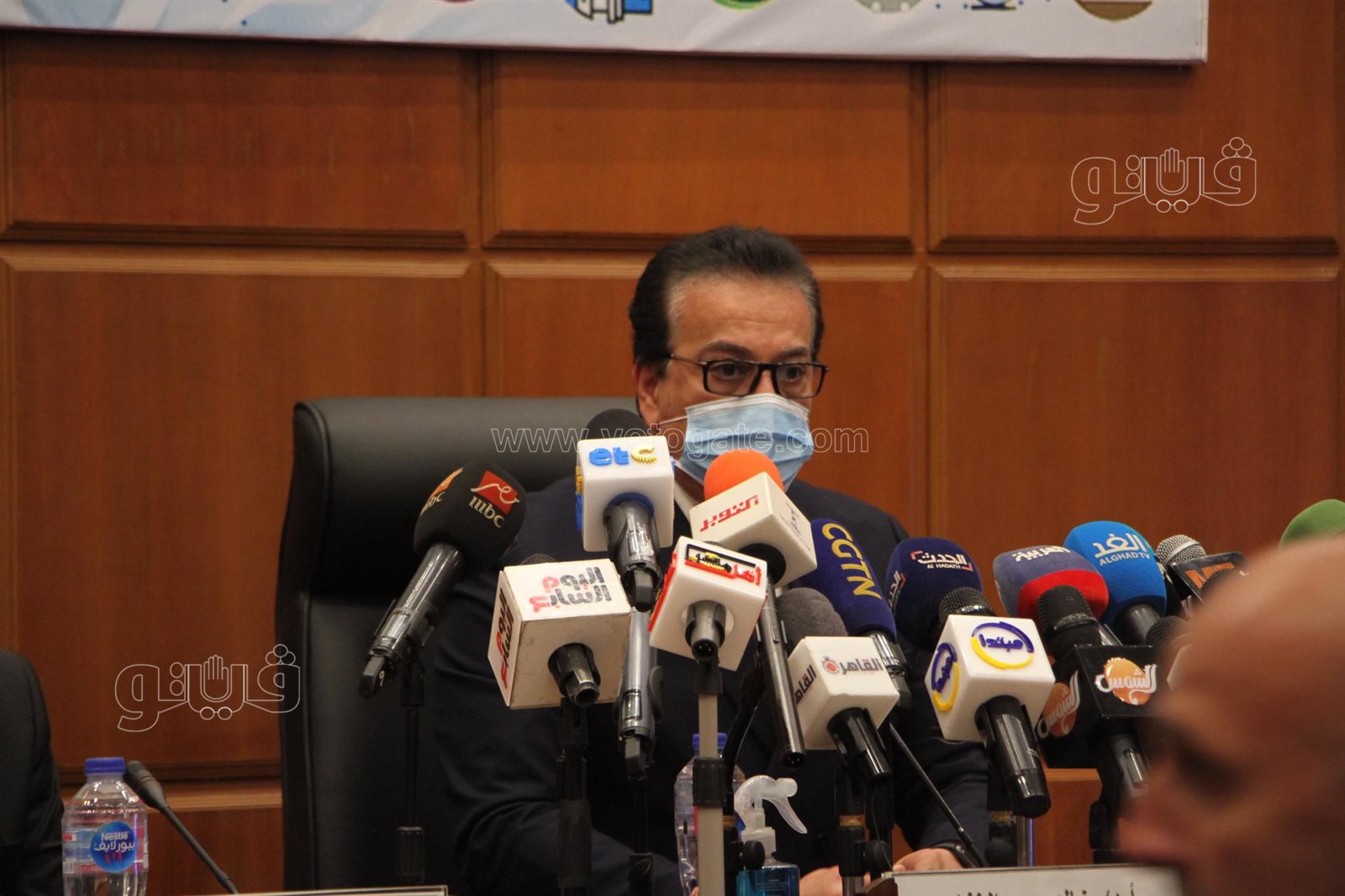 المؤتمر الصحفي الذي يعقده الدكتور خالد عبد الغفار وزير التعليم العالى والبحث العلمى اليوم الأحد (9)