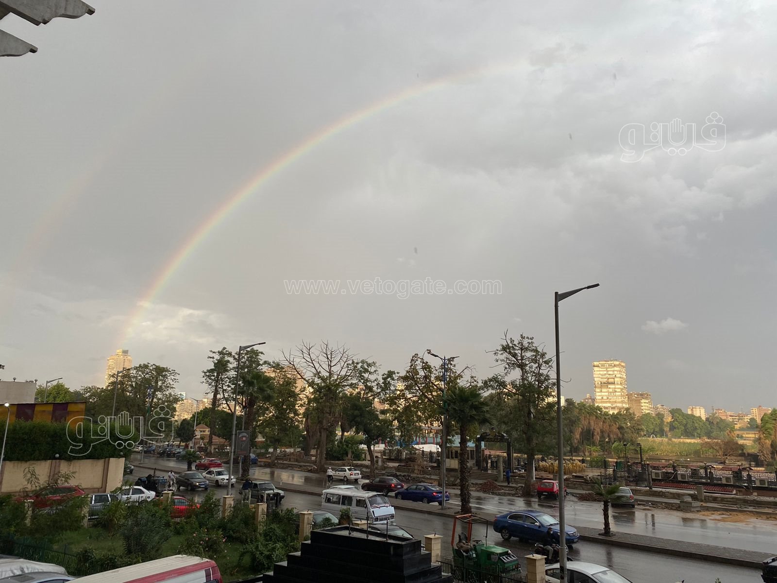 قوس قزح يزين سماء محافظتي القاهرة والاسكندرية (2)