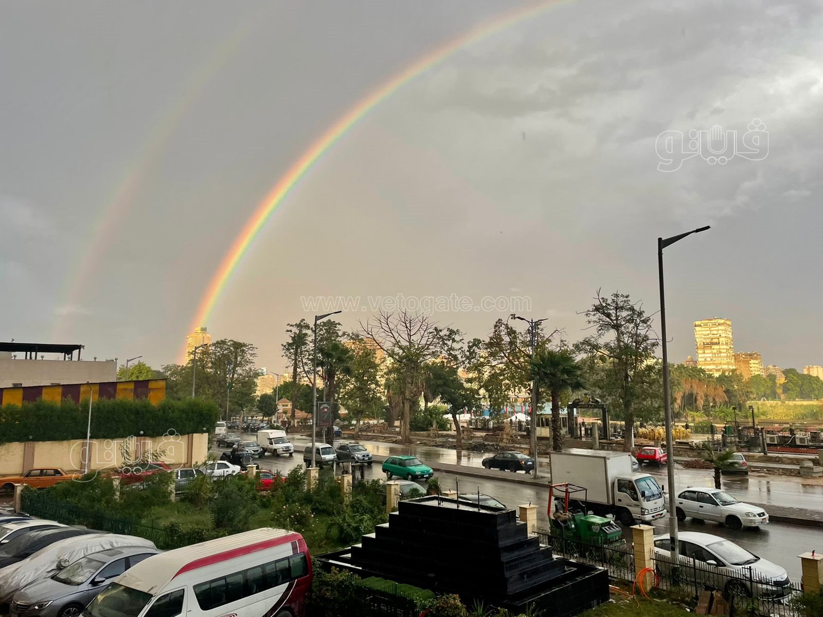 قوس قزح يزين سماء محافظتي القاهرة والاسكندرية (3)