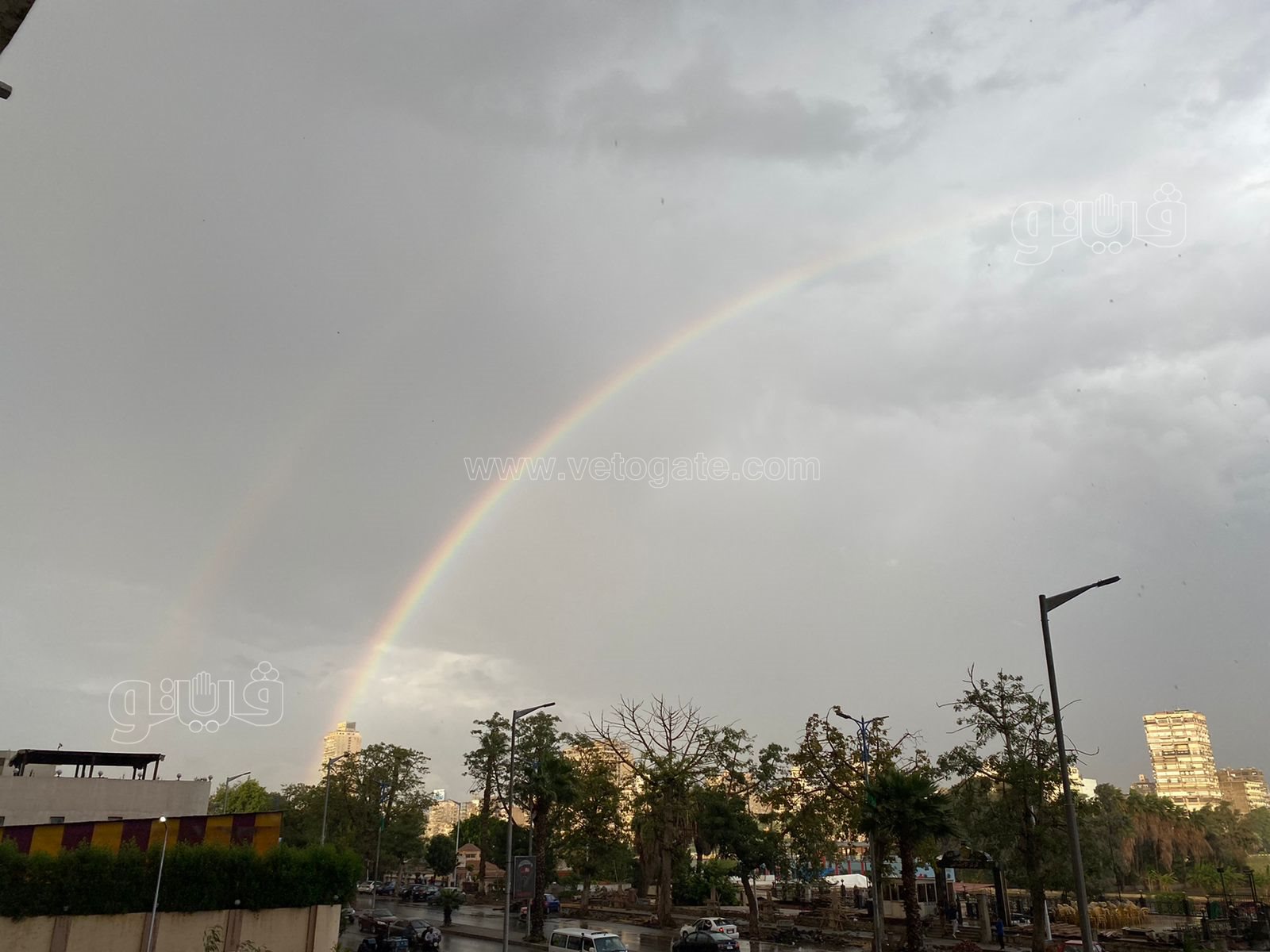 قوس قزح يزين سماء محافظتي القاهرة والاسكندرية (4)