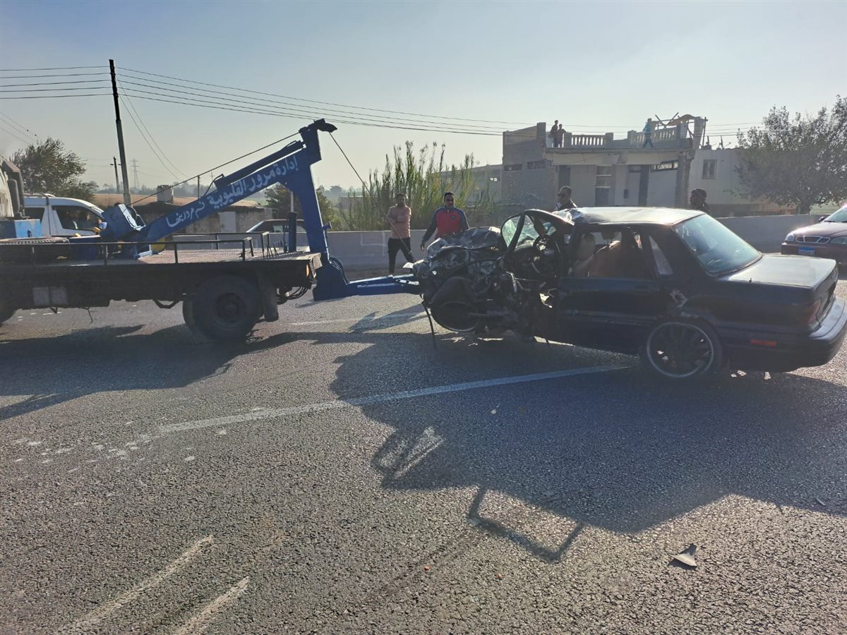 اصابة 9 اشخاص في حادث تصادم بطريق كفر شكر،فيتو