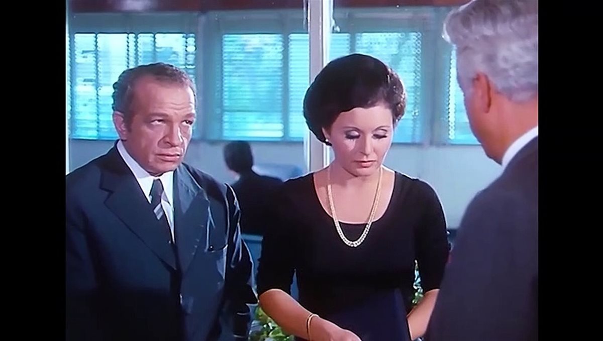 سعاد حسنى وأحمد توفيق مع جميل راتب فى على من نطلق الرصاص