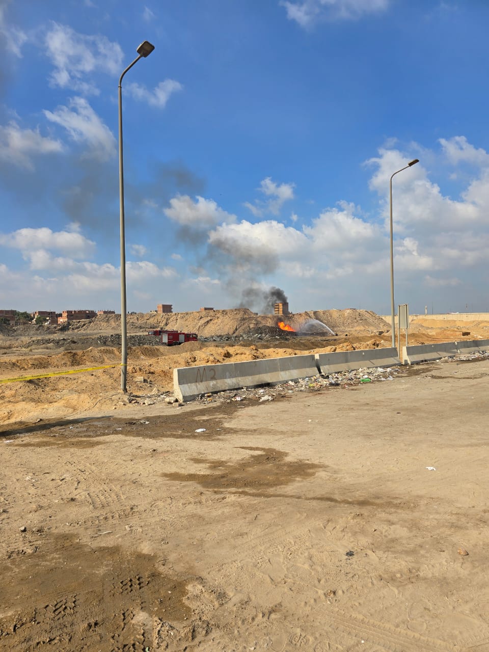 موقع الحريق بمسطرد