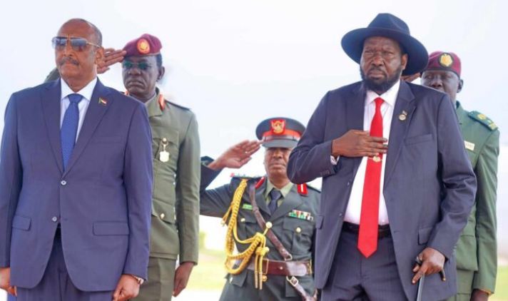 البرهان فى زيارة سابقة إلى جنوب السودان، فيتو