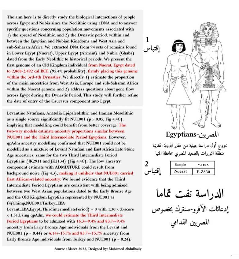 مصر للمصريين في الدراسة الحديثة عن أصول المصريين، فيتو