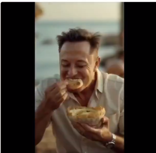 أيلون ماسك يأكل الحمص، في غزة، فيتو