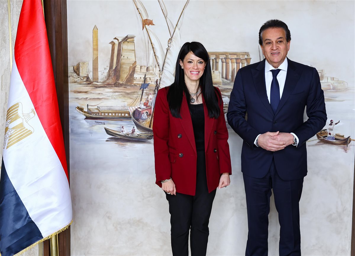 جانب من لقاء الدكتورة رانيا المشاط ووزير الصحة، فيتو