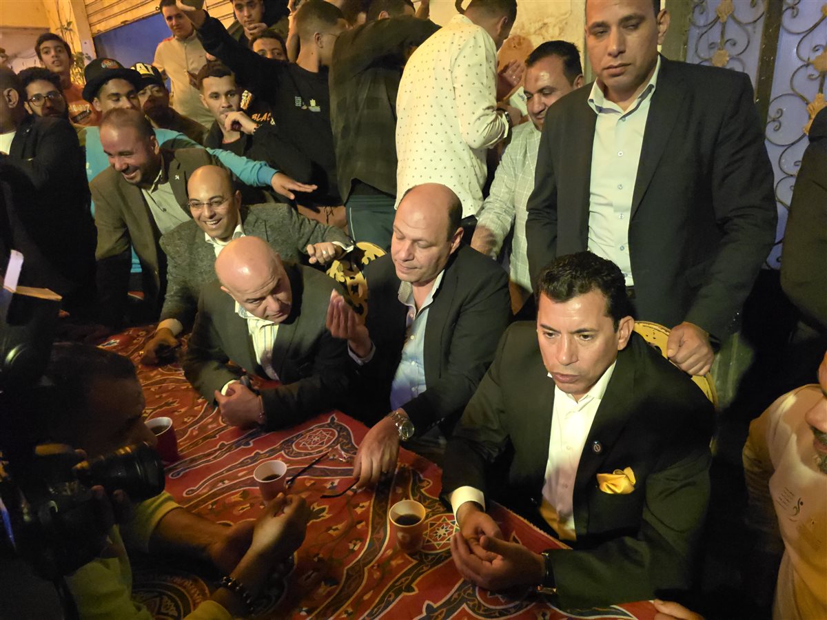 وزير الشباب والرياضة يلتقي شباب المطرية بعد حفل إفطار 15 رمضان