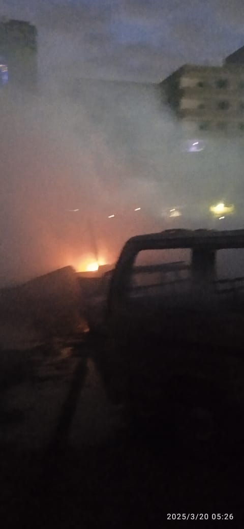 السيطرة علي حريق هائل بجراج بالخصوص،فيتو