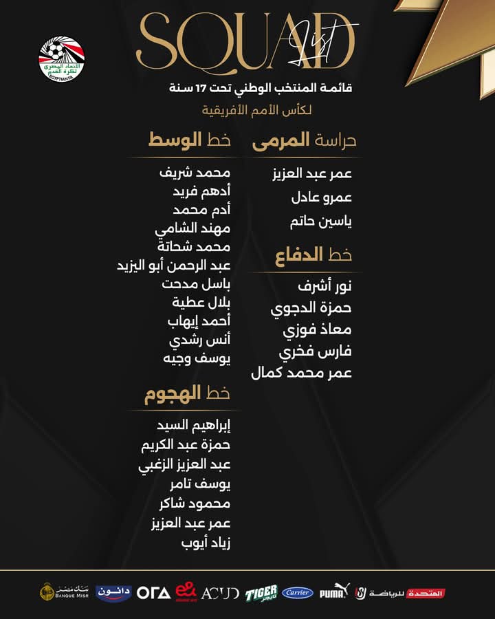 قائمة منتخب الناشئين في أمم إفريقيا، فيتو