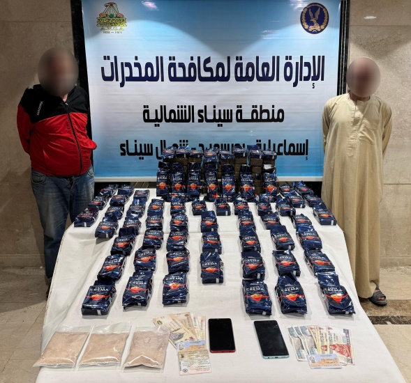 سقوط 3 تجار مخدرات بحوزتهم 68 كيلو حشيش وهيروين بـ 6 ملايين جنيه فى الإسماعيلية والدقهلية