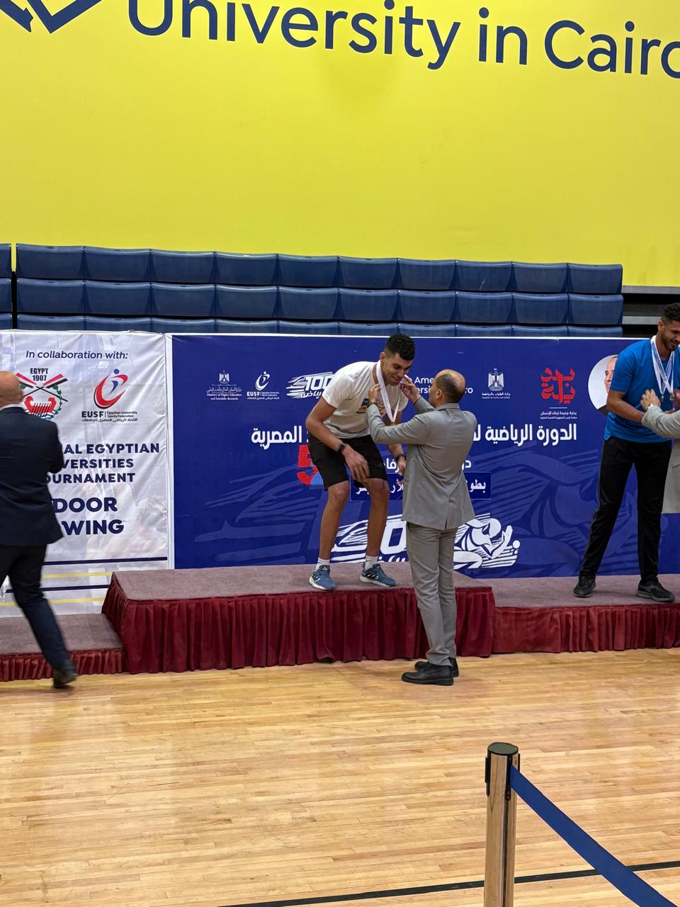 طلاب جامعة قناة السويس خلال البطولة،فيتو