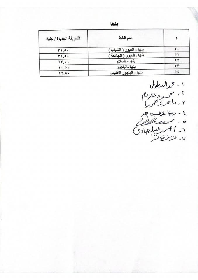 تعديل تعريفة الركوب بالقليوبية،فيتو
