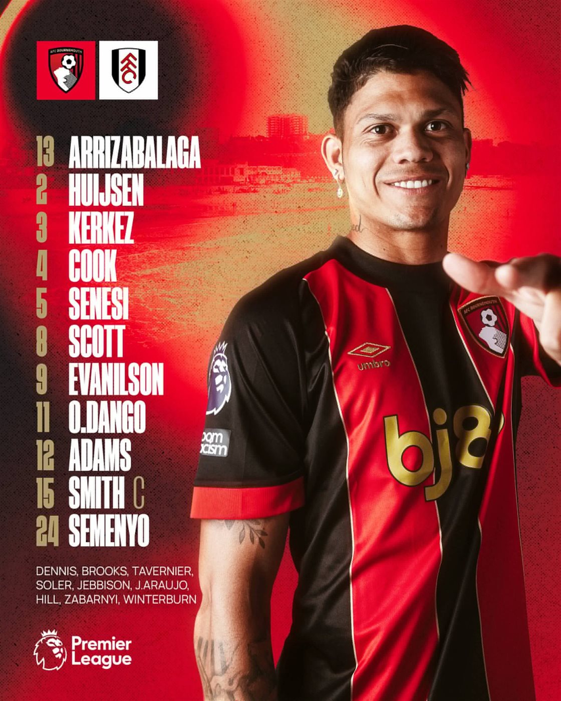 تشكيل بورنموث أمام فولهام، فيتو