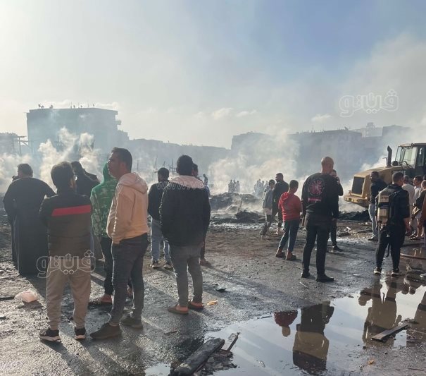  أثار حريق مغالق الأخشاب بالشرابية (1)