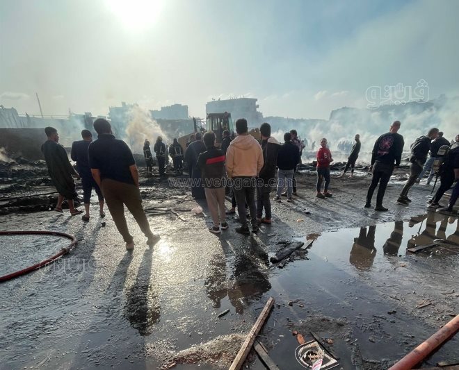  أثار حريق مغالق الأخشاب بالشرابية (2)