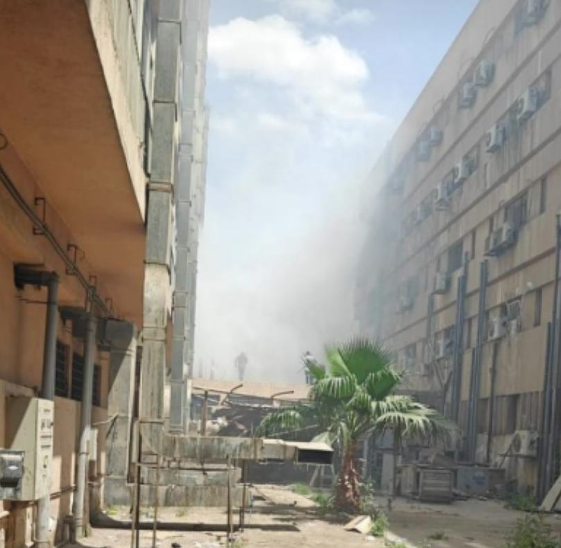 حريق قسم الرمد في أحد المستشفيات بالمطرية