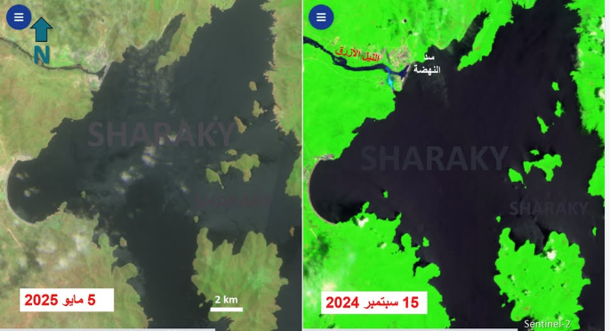إرتفاع منسوب مياه سد النهضة وعدم تدفقها، فيتو