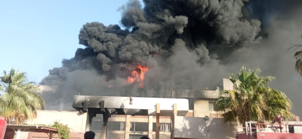 حريق مصنع بلاستيك بأكتوبر 