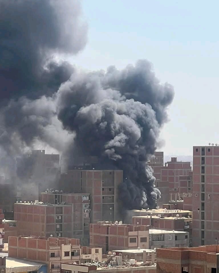 حريق مصنع بلاستيك بالسلام