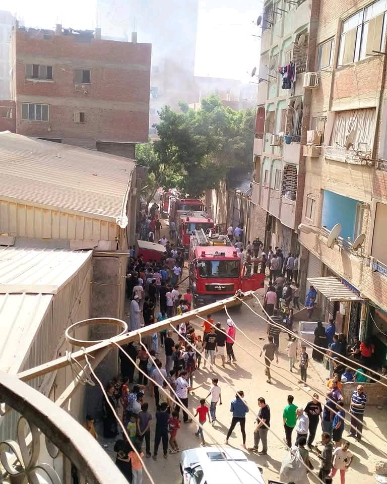 حريق مصنع بلاستيك بالسلام