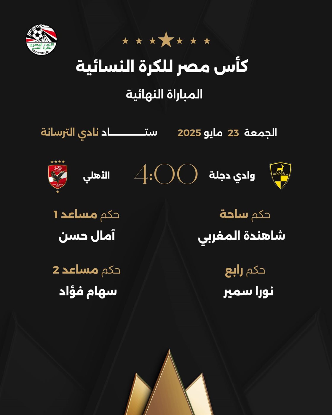 حكام نهائي كأس مصر للكرة النسائية، فيتو