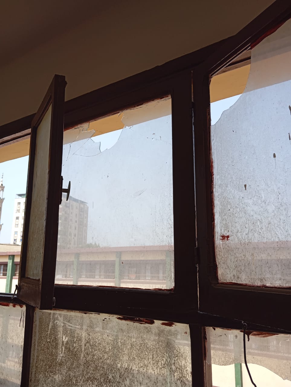 اثار التعدي على مدرسة ببني سويف