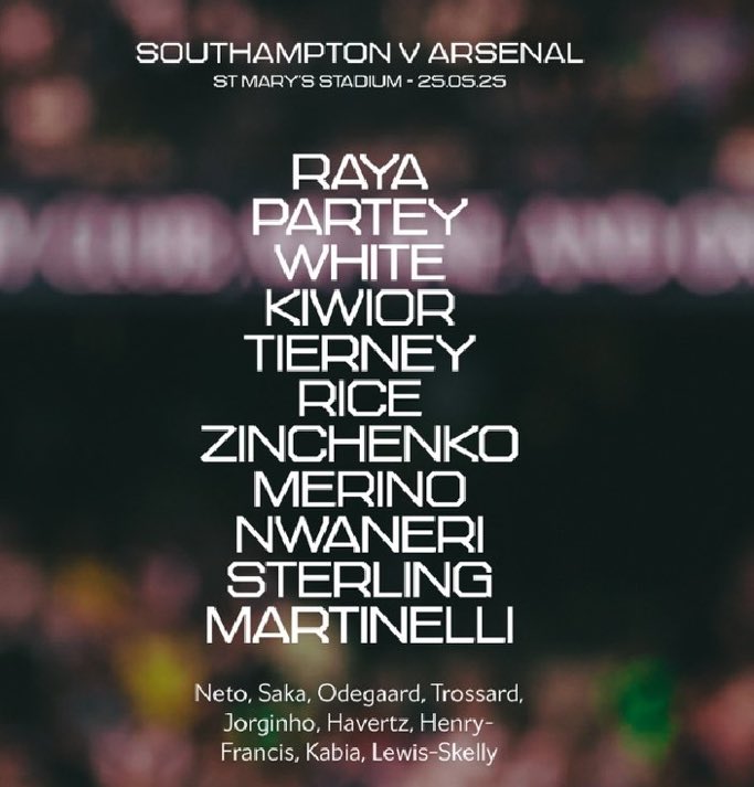 تشكيل أرسنال أمام ساوثهامبتون في الدوري الإنجليزي