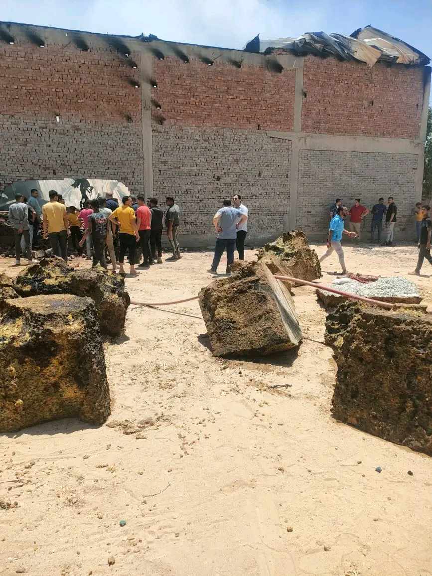 حريق مصنع اسفنج بالمنطقة الصناعية،فيتو