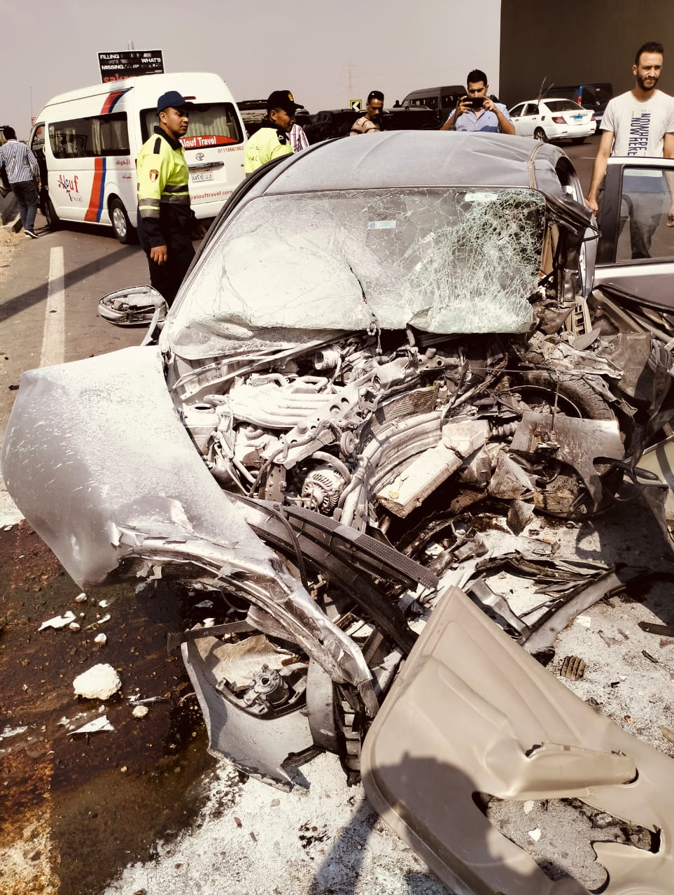 وفاة شخص إثر احتراق سيارته بطريق مصر السويس الصحراوي