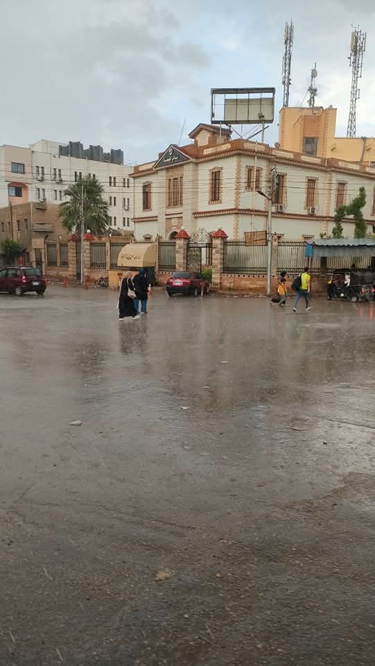 سقوط أمطار غزيرة على مدينة المحلة