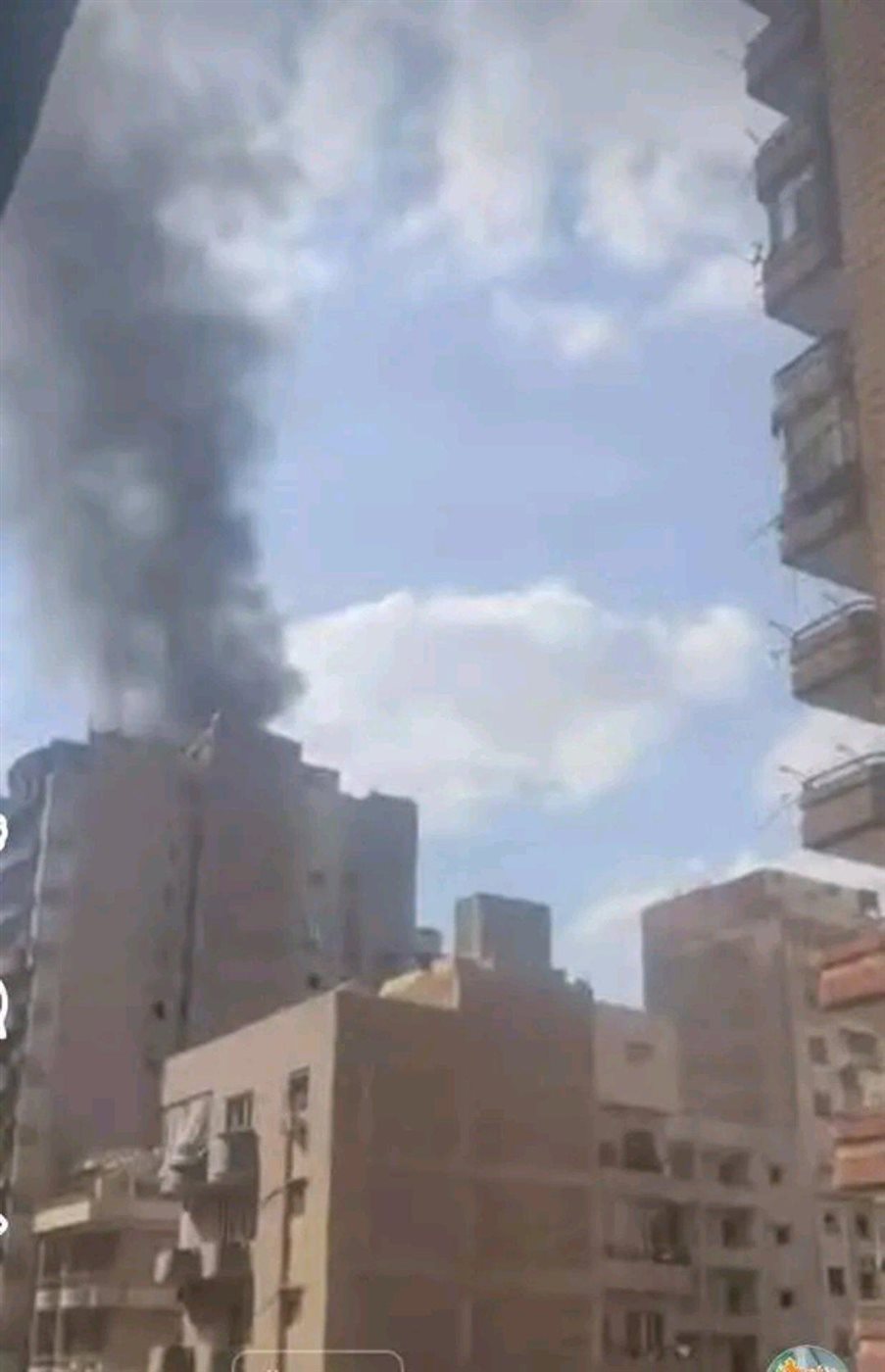 حريق هائل باحد الابراج السكنية بالزقازيق،فيتو