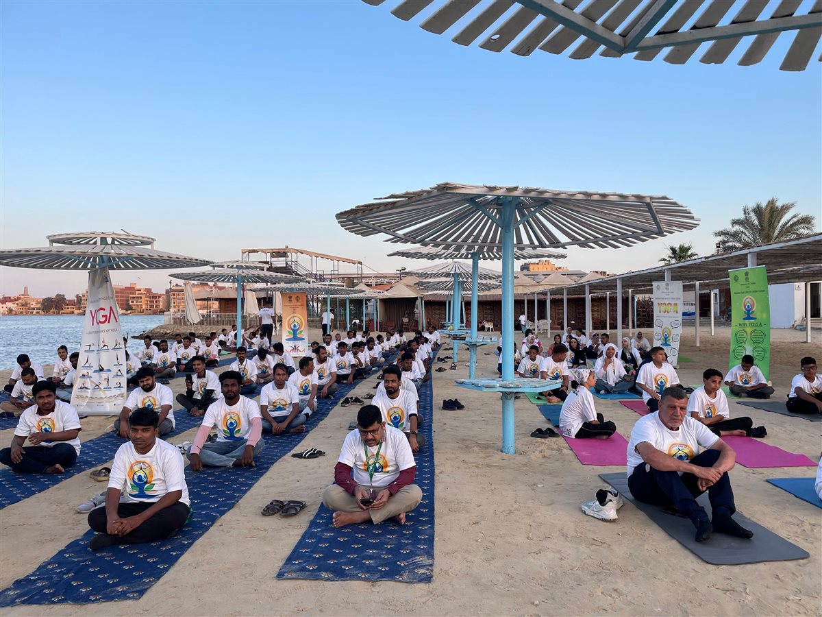 جانب من فاعليات اليوم العالمي لليوجا، فيتو